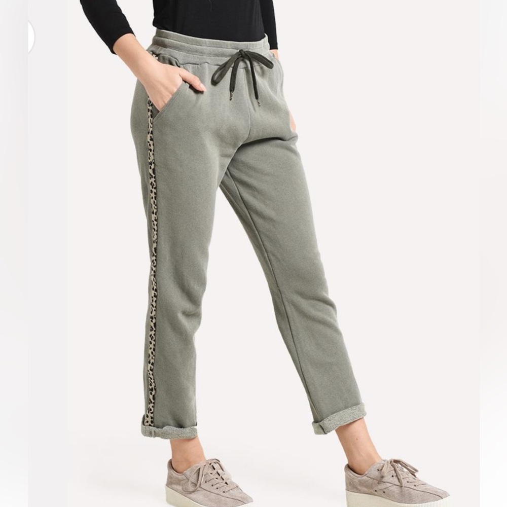 Sundry Leopard Trim Trouser Sweatpants size 2